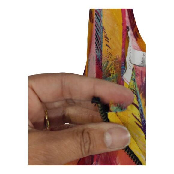 Delia's Women's Sheer Tank Top Feather Print Colorful Sleeveless  Size Medium - Picture 9 of 12